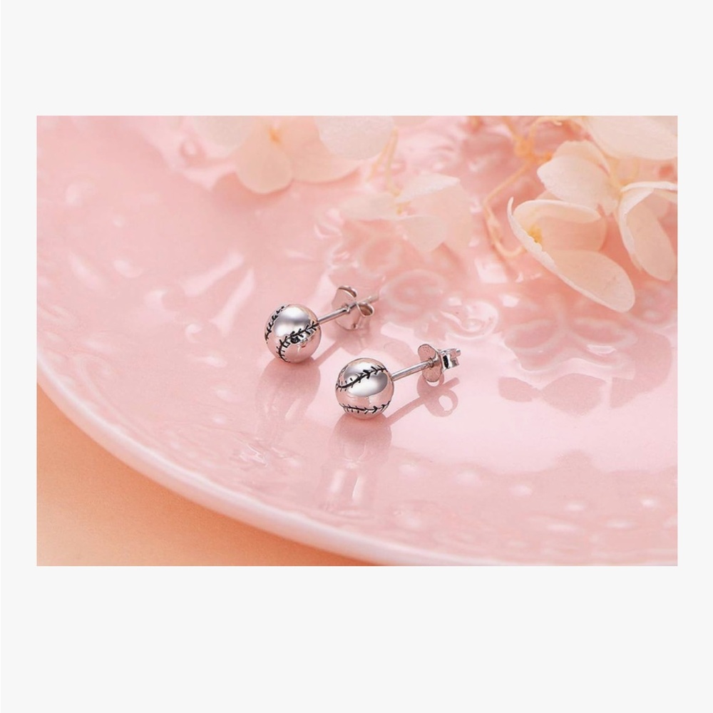 Daochong - 925 Sterling Silver Baseball or Softball Stud Earrings - New in Box! - Picture 6 of 6